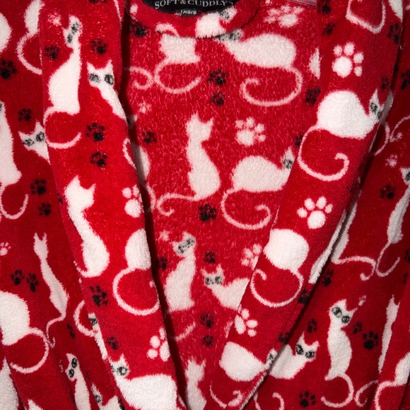 Red Cat Print Robe - Picture 7 of 11